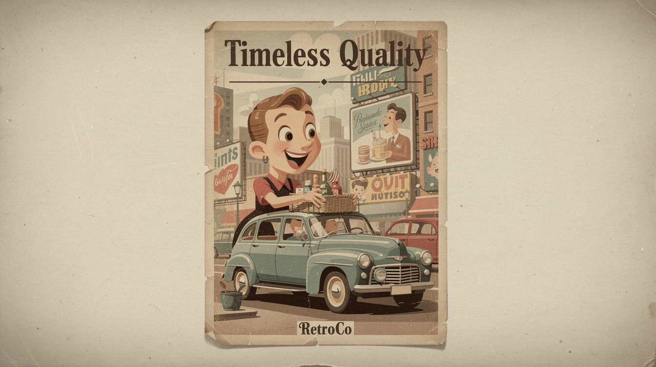 vintage ad poster with slogan