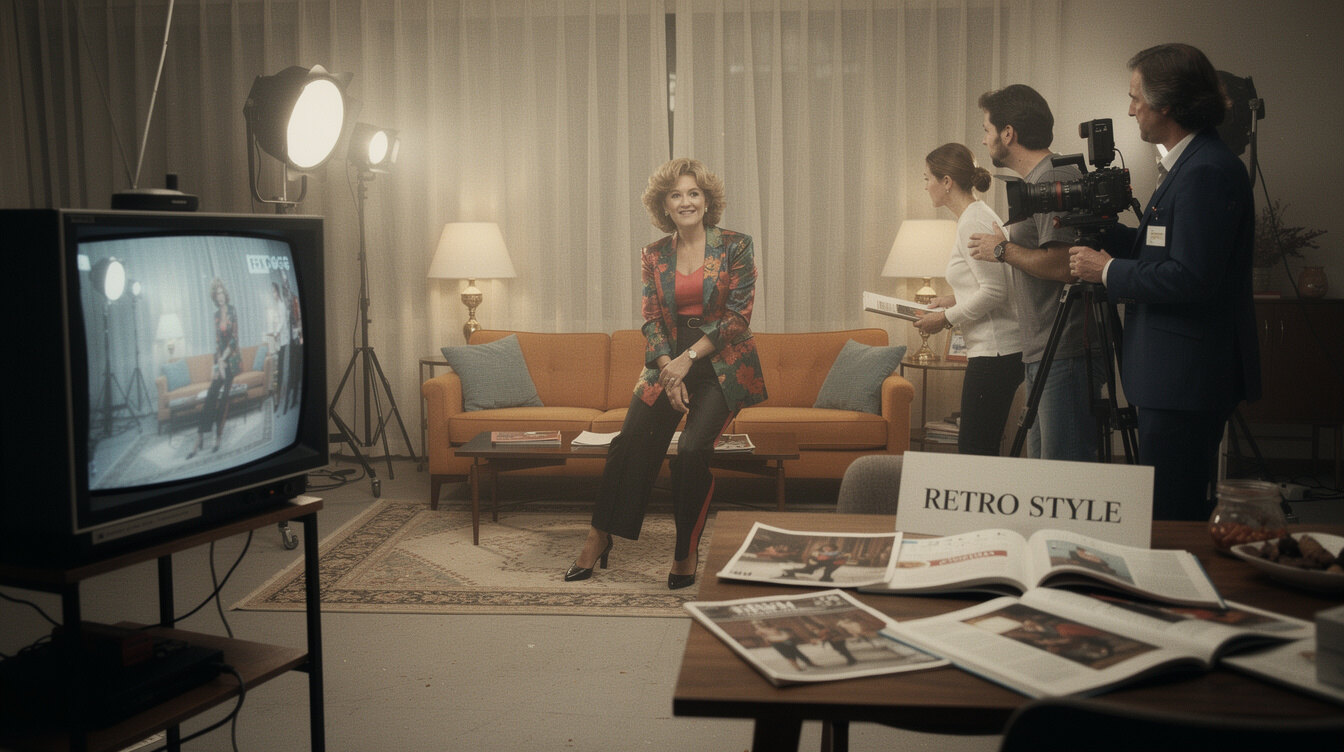 retro tv ad shooting